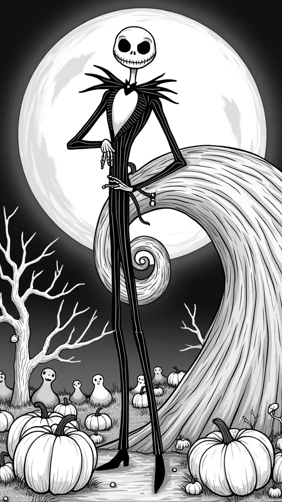 jack skellington coloring pages printables